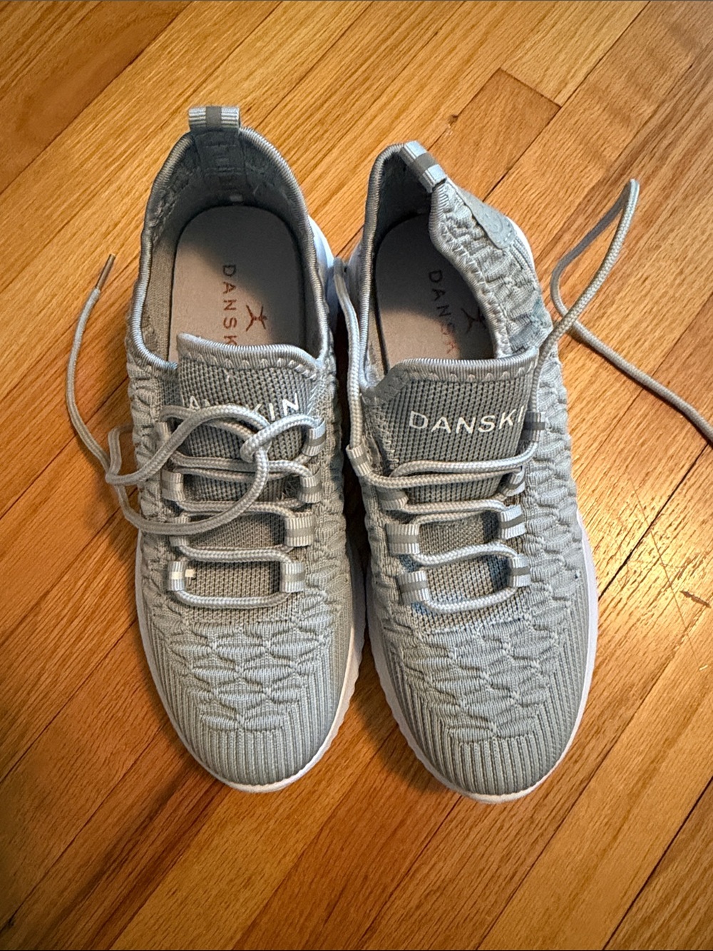 Dansko Gray Knit Lace-Up Sneakers